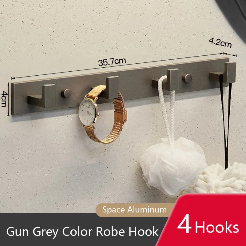 Bathroom Hardware Robe Hooks Matte Black/Gun Grey Color