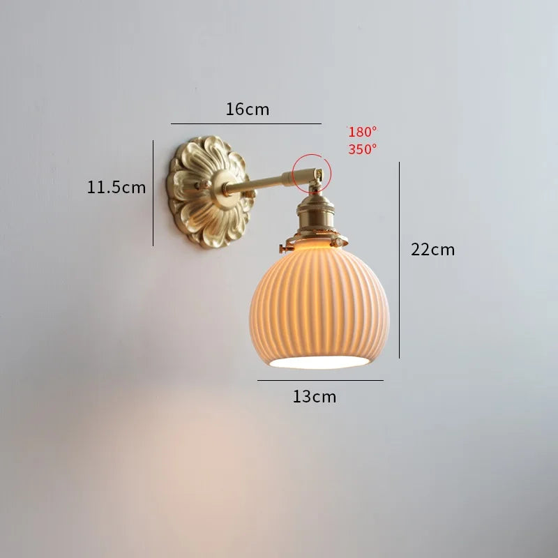 Iwhd Nordic Modern Led Wall Lamps Sconce Copper