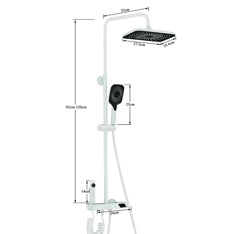 Bathroom Shower Faucet Shower Thermostat Digital Screen Water