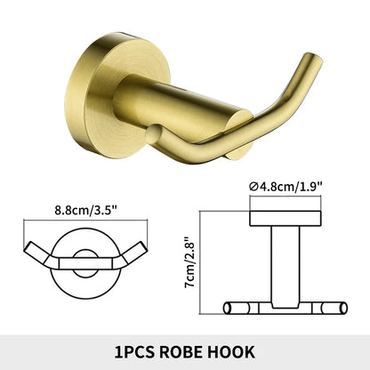 Bathroom Hardware Brushed Gold Toilet Brush Holder Robe