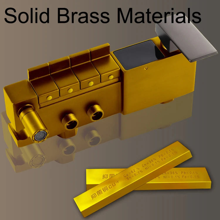 Piano Digital Display Thermostatic Bathroom Shower Cold Brass