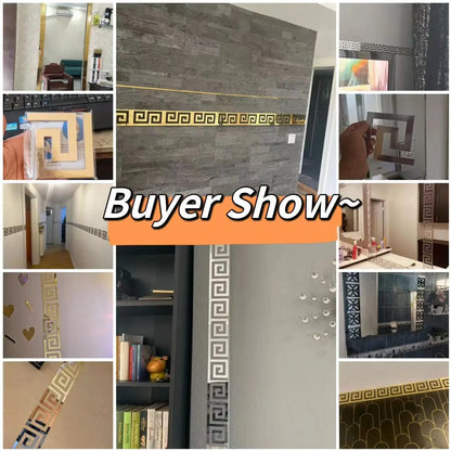 5/10cm Acrylic Wall Mirror Sticker Adhesive Living Room