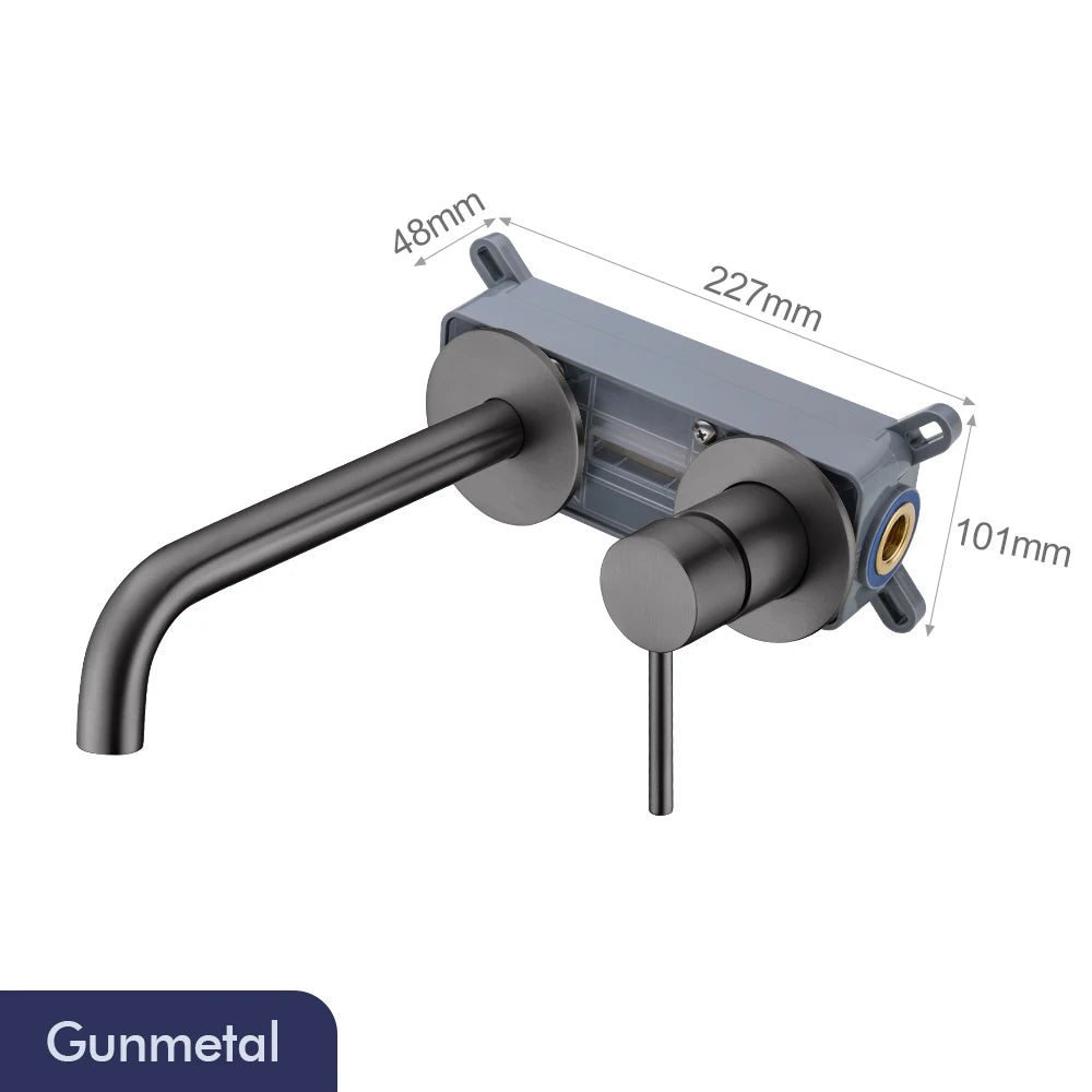 Gunmetal Basin Faucet Recessed Box Cold Sink Tap
