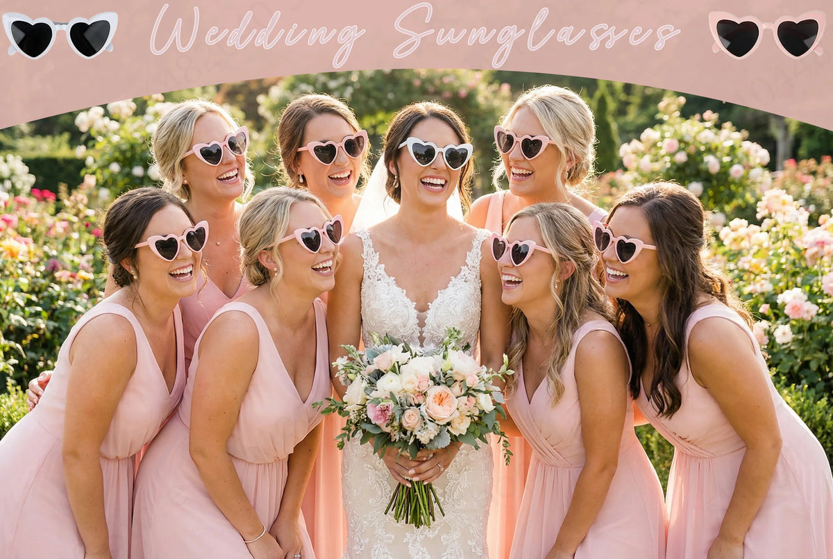 12-100pcs Wedding Sunglasses Guests Heart Shaped Sunglasses