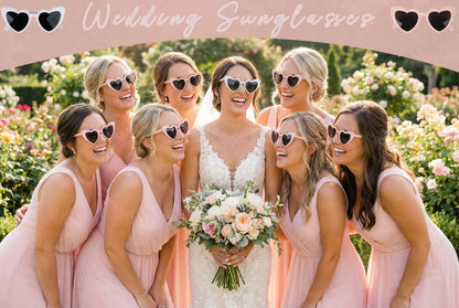 12-100pcs Wedding Sunglasses Guests Heart Shaped Sunglasses