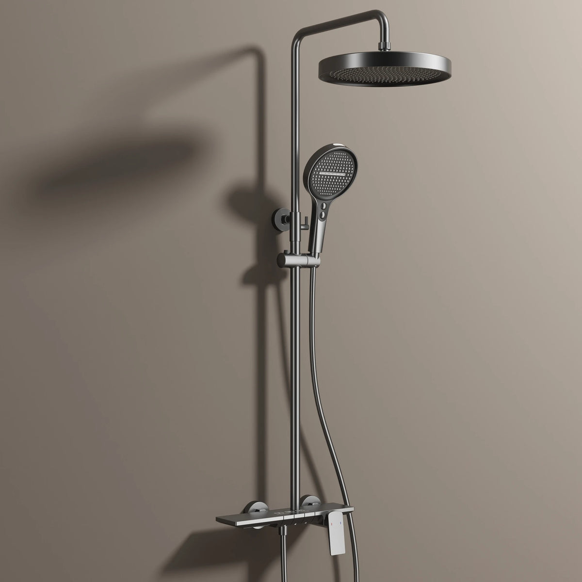 Brushed Gold Piao Bathroom Shower System Brass Waterfall