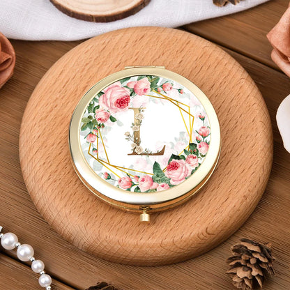 Golden Border Double-Sided Pocket Makeup Mirror Suitable Women