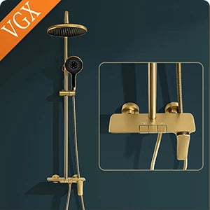 Vgx Gold Shower System Bathroom Shower Faucet 3-Way