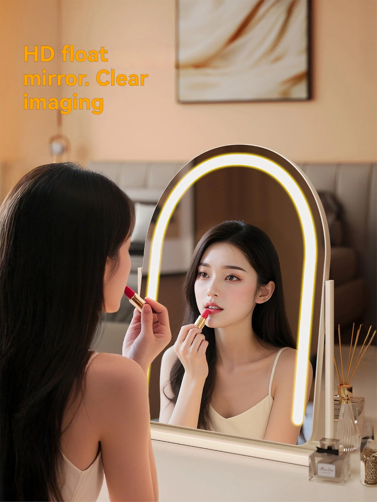 Large Arch-Shaped Makeup Mirror Led Light Desktop Vanity