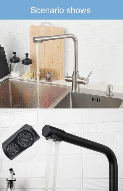 Ula Filtered Faucet Gold Purifier Faucet Dual Sprayer