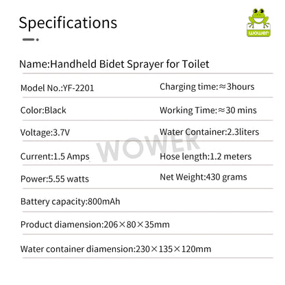 Wower Electric Bidet Personal Hygiene Cleaning 3l Shattaf