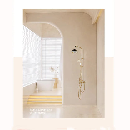 Vintage Shower System Brass Lightweight Luxury Gold Shower
