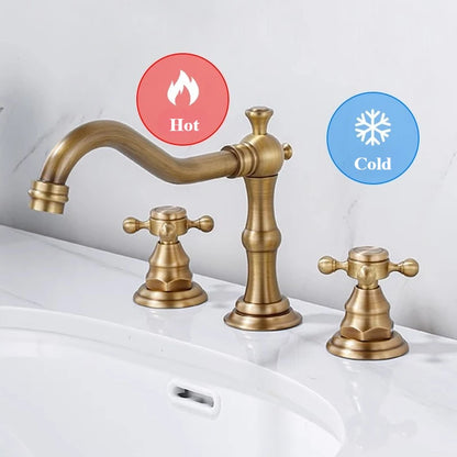 Widespread Bathroom Sink Faucet Hole Deck Mounted Dual