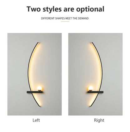 Modern Led Simple Art Bedroom Bedside Wall Lamp