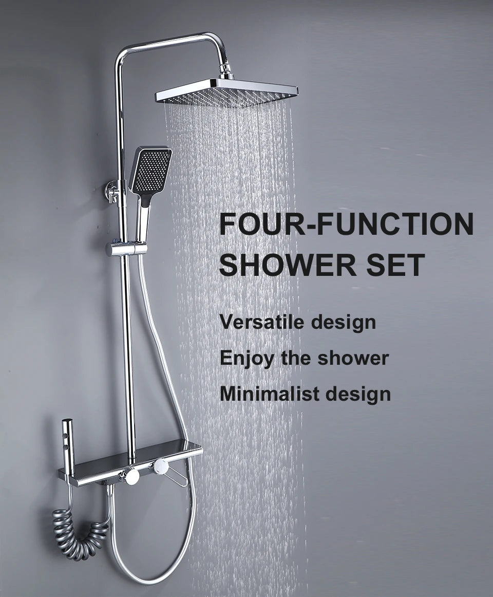 Vgx Luxury Chrome Shower System Four-Function Bathroom Shower