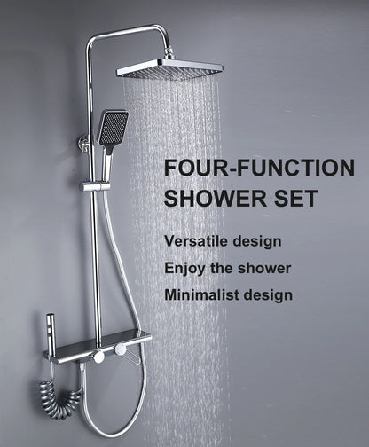 Vgx Luxury Chrome Shower System Four-Function Bathroom Shower