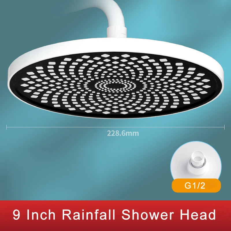 9/10 Inch 360 Swivel Rain Shower Head Internal