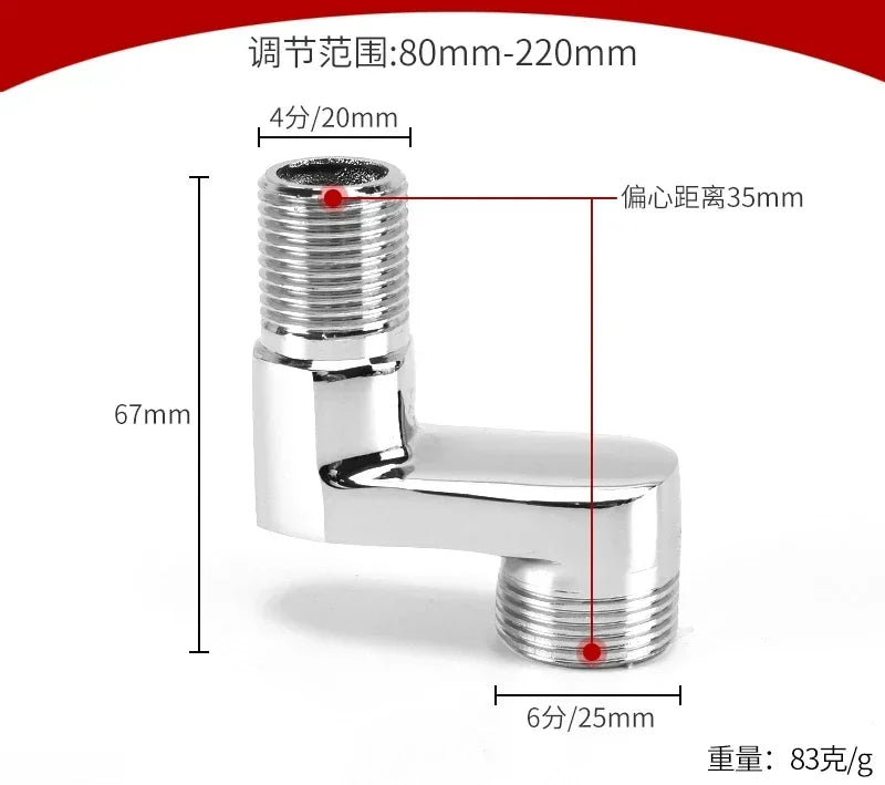 2pcs Brass Shower Faucet Shower Thickened Variable Diameter