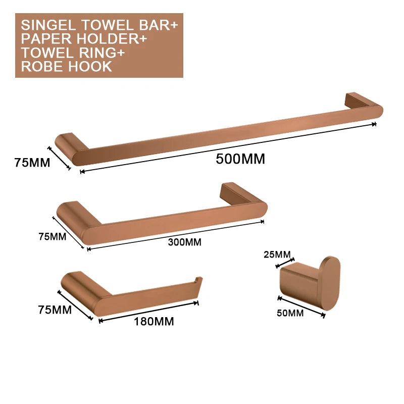 Brushed Rose Gold Storage Rack Towel Bar Tissue