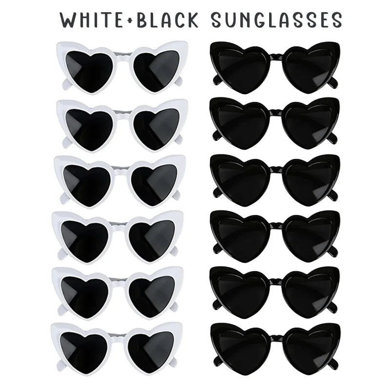 12-100pcs Wedding Sunglasses Guests Heart Shaped Sunglasses