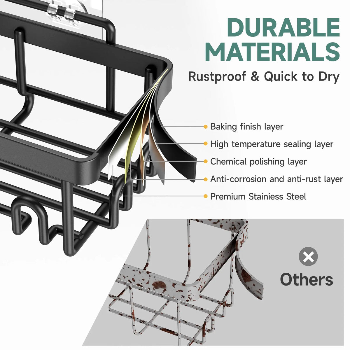 Pack Shower Caddy Organizer Rack Shelf Inside Shower