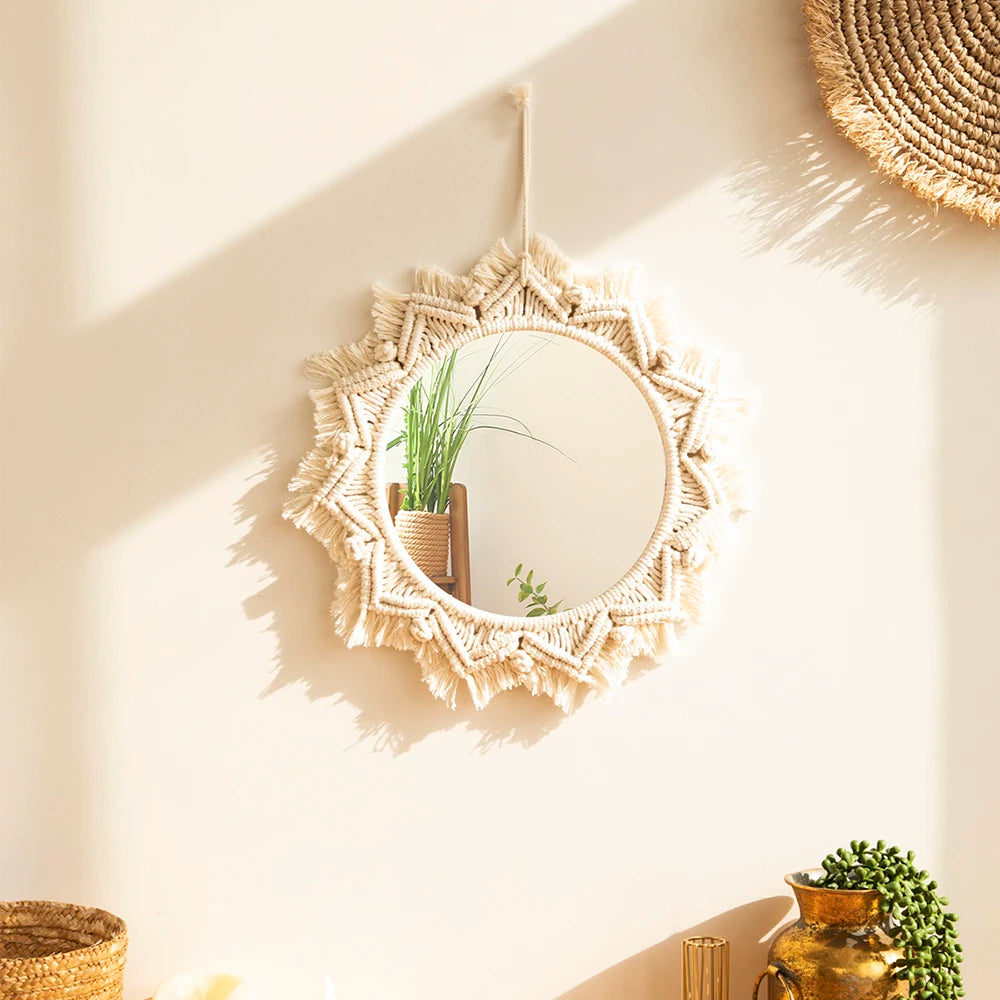 Wall Mirror Macrame Decorative Mirrors Boho Decor Wall