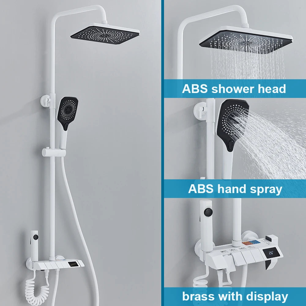 Bathroom Shower Faucet Shower Thermostat Digital Screen Water
