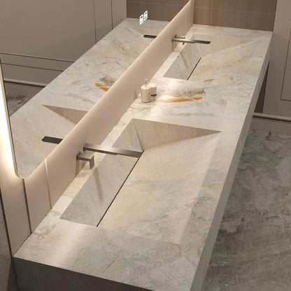 Any Size Custom Marble Seamless Stone Vanity Customizable