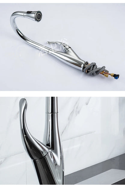 Brass Touch On Fauct Pull Down Cold Sink