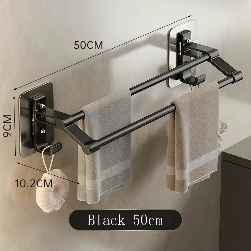 Self-Adhesive Two Layer Towel Holder Bathroom Towel Rack