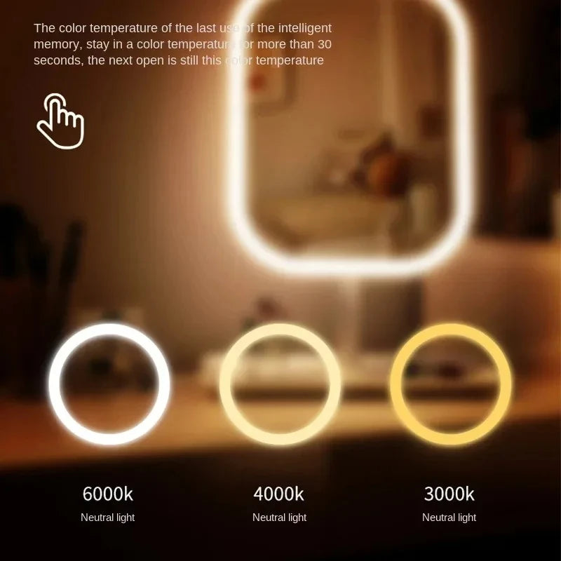 Unique Designer Vanity Mirror Three Colorsledlight Makeup Mirror