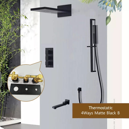Thermostatic Shower Syste Waterfall Shower Faucet Concealed