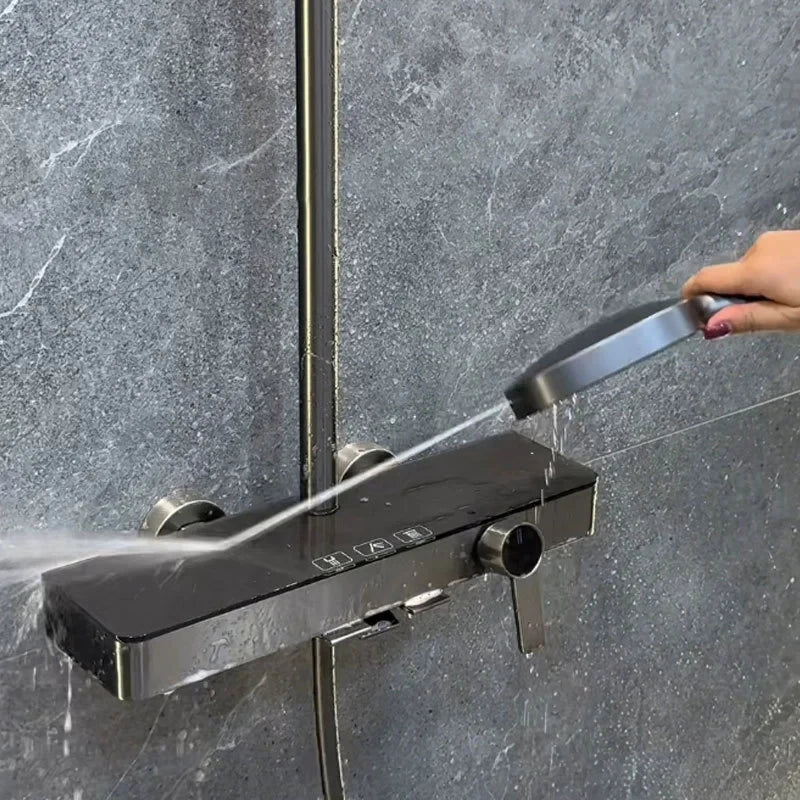 Cold Bathroom Shower System Sprinkler Brushed Rose Gold
