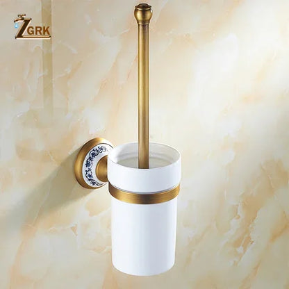 Zgrk Antique Bathroom Carved Brass Hardware Wall Mounted