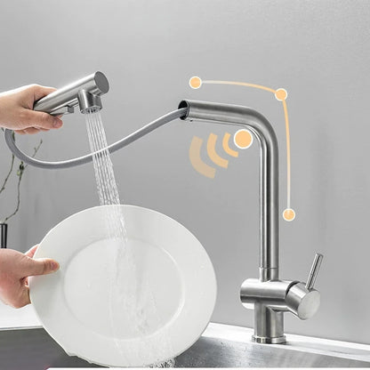Touch On Pull Out Sink Faucet Stainless Steel