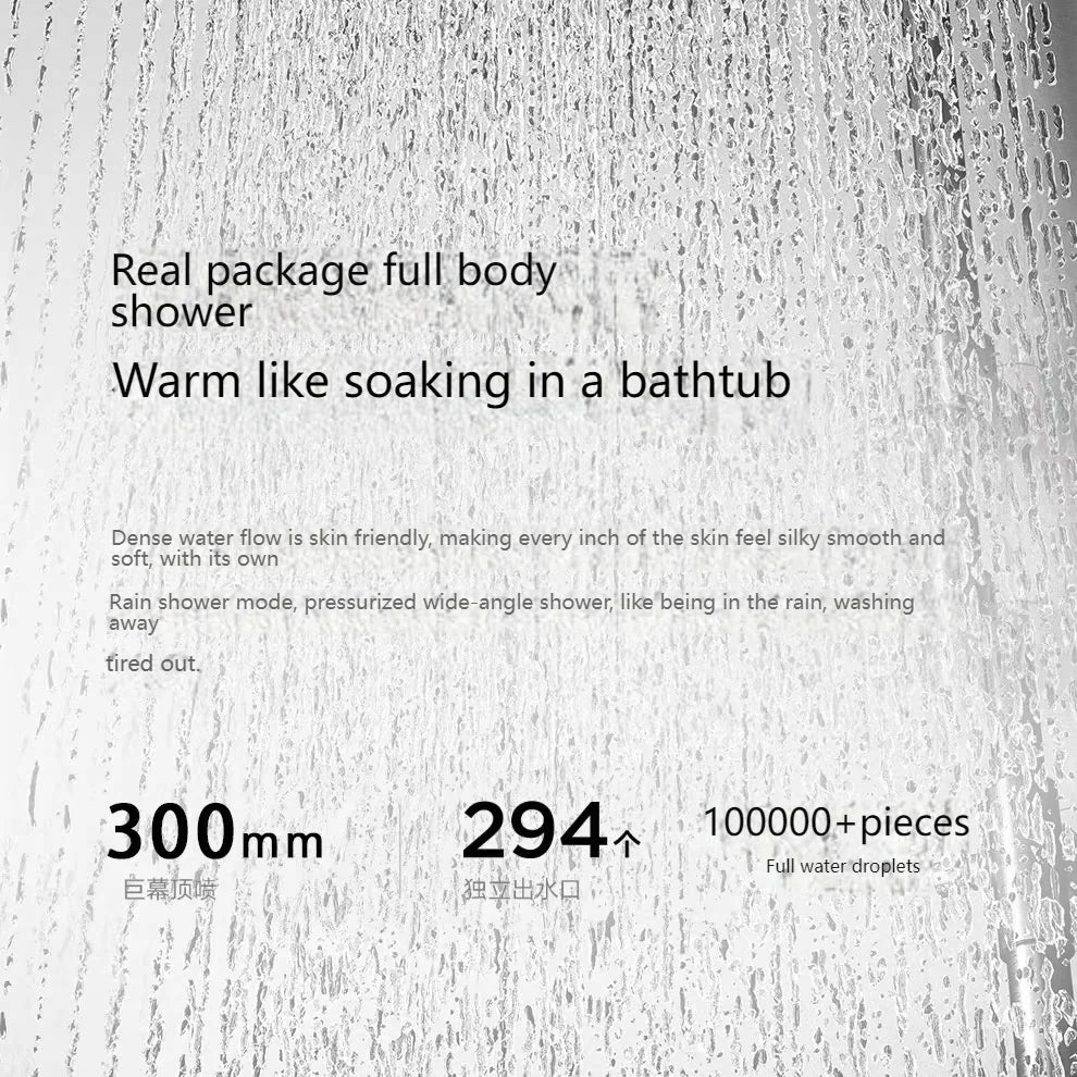 Digital Display Shower Bathroom Rainfall Piano Button Showers