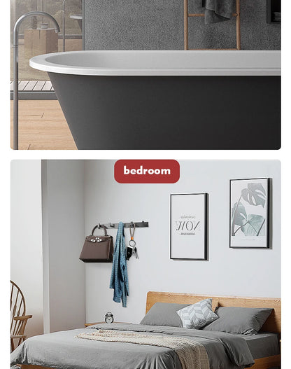 Bathroom Hardware Robe Hooks Matte Black/Gun Grey Color