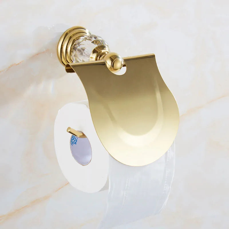 Stainless Steel Crystal Bathroom Hardware Paper Holder Paper