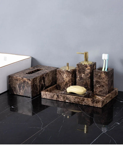 Emperador Dark Natural Marble Bathroom Brown Luxury Toothbrush