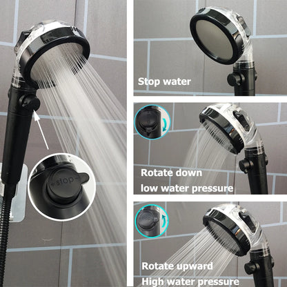 Led Digital Temperature Display Shower Head Modes Large
