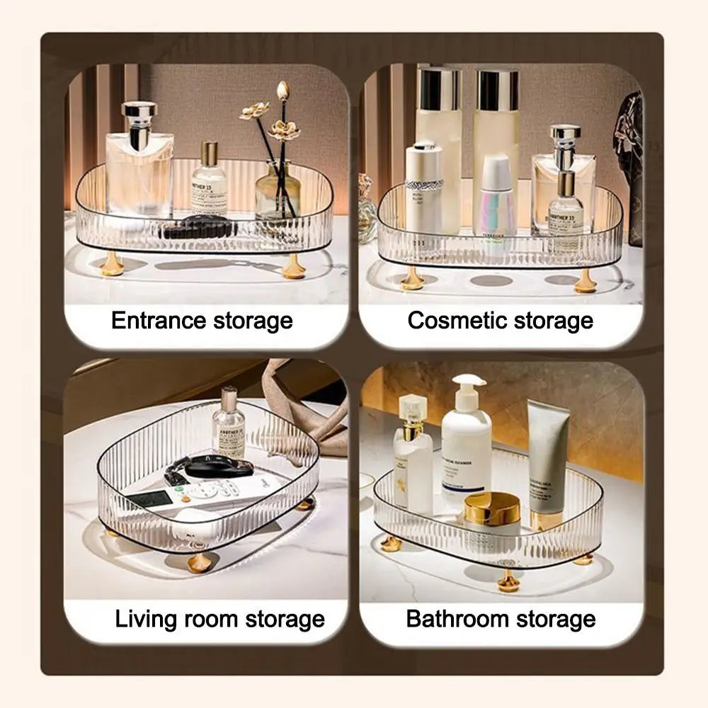 Large Capacity Makeup Perfume Organizer Anti-Slip Gold Stand