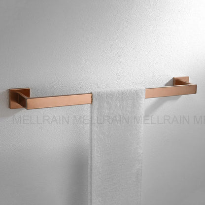 Brushed Rose Gold Towel Rack Robe Hook Bathroom