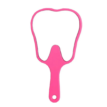 Durable Plastic Tooth-Shaped Mirror Mini Lightweight Handheld