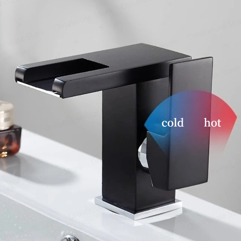 Black Bathroom Sink Faucet Hole Cold Water Mixing