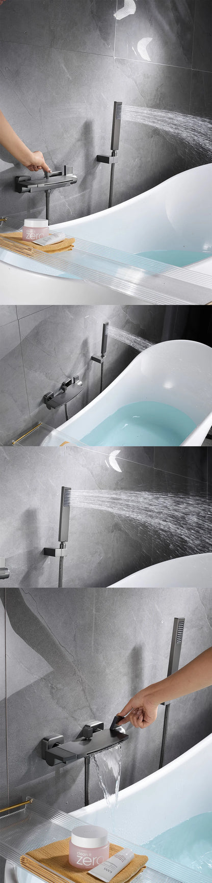 Modern Luxury Waterfall Bathtub Faucet Wall Mounted Bath
