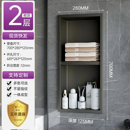 Stainless Steel Niche Bathroom Shelf-Embedded Tv Cabinet Style