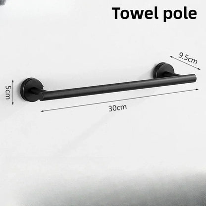 Wall Mount Black Bathroom Stainless Steel Towel Rack