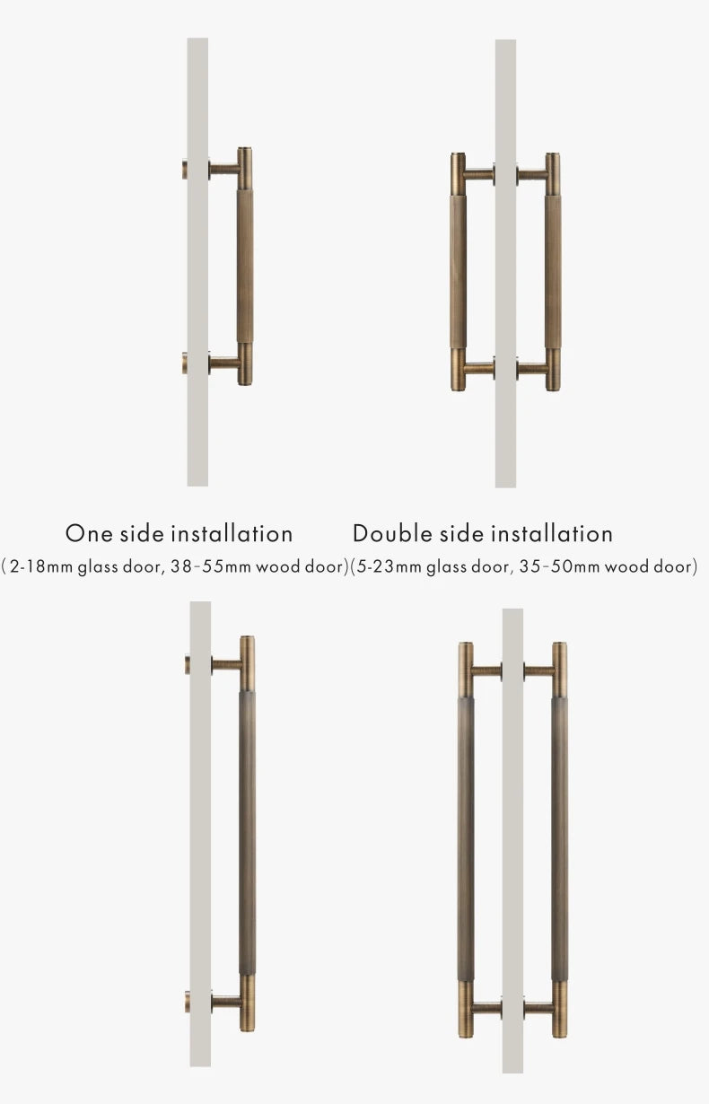 Dooroom Antique Brass Door Double Sided Stripe Linear