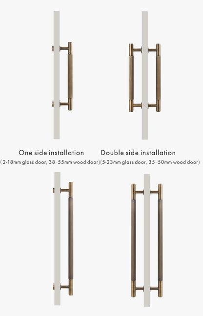 Dooroom Antique Brass Door Double Sided Stripe Linear