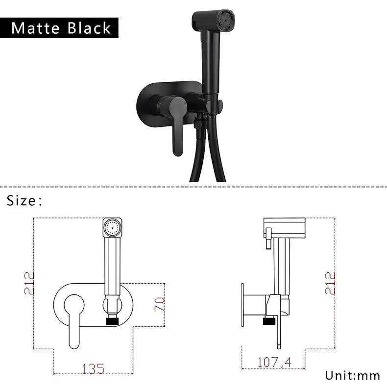 Brass Wall Mount Toilet Bidet Sprayer Faucet Cold